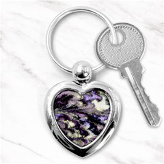 Purple Yellow Marble Key Chain (heart) by ibelieveimages