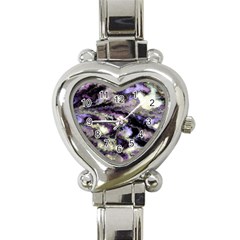 Purple Yellow Marble Heart Italian Charm Watch by ibelieveimages