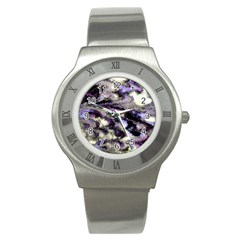 Purple Yellow Marble Stainless Steel Watch by ibelieveimages