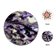 Purple Yellow Marble Playing Cards Single Design (round)