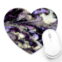 Purple Yellow Marble Heart Mousepads by ibelieveimages