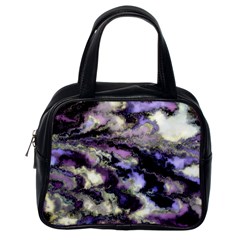 Purple Yellow Marble Classic Handbag (one Side) by ibelieveimages