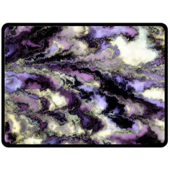 Purple Yellow Marble Fleece Blanket (large) 