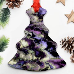 Purple Yellow Marble Ornament (christmas Tree)  by ibelieveimages