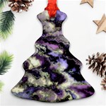 Purple Yellow Marble Ornament (Christmas Tree)  Front