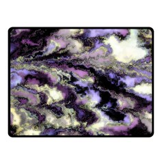 Purple Yellow Marble Double Sided Fleece Blanket (small)  by ibelieveimages