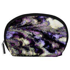 Purple Yellow Marble Accessory Pouch (large) by ibelieveimages