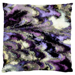 Purple Yellow Marble Large Flano Cushion Case (one Side) by ibelieveimages