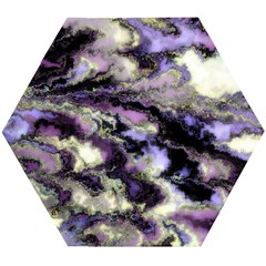 Purple Yellow Marble Wooden Puzzle Hexagon by ibelieveimages