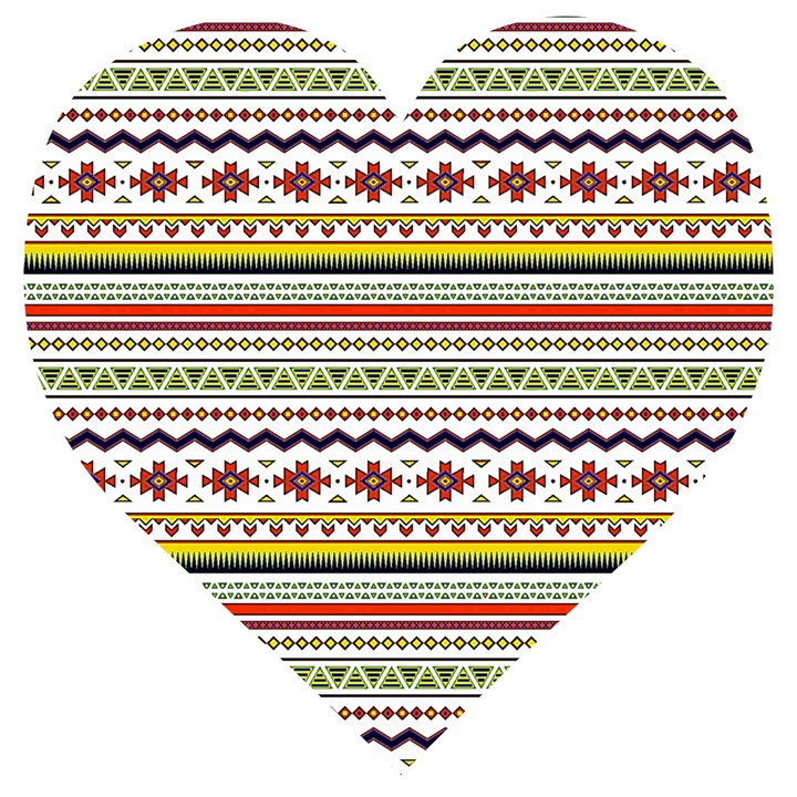 Bright Tribal Wooden Puzzle Heart