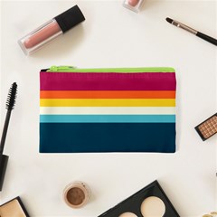 70s Vintage Stripes Cosmetic Bag (xs) by tmsartbazaar