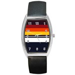 Retro Sunset Barrel Style Metal Watch Front