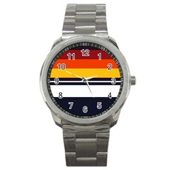 Retro Sunset Sport Metal Watch by tmsartbazaar