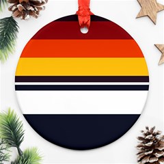 Retro Sunset Round Ornament (two Sides) by tmsartbazaar