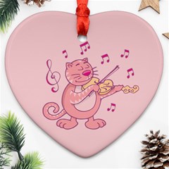 Cat With Violin Ornament (heart) by sifis