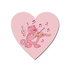 Cat With Violin Heart Magnet by sifis