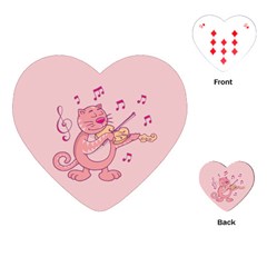 Cat With Violin Playing Cards Single Design (heart) by sifis