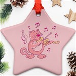 Cat With Violin Star Ornament (Two Sides) Front