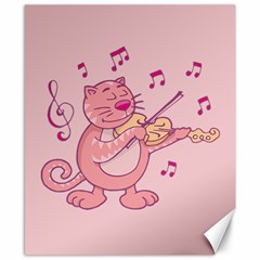 Cat With Violin Canvas 8  X 10  by sifis