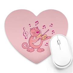 Cat With Violin Heart Mousepads by sifis