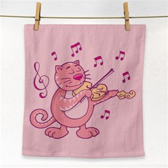 Cat With Violin Face Towel by sifis