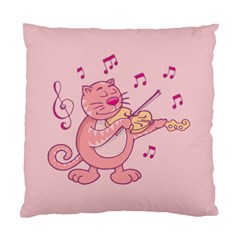 Cat With Violin Standard Cushion Case (one Side) by sifis