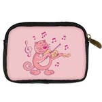 Cat With Violin Digital Camera Leather Case Back