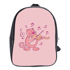 Cat With Violin School Bag (large) by sifis