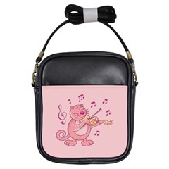 Cat With Violin Girls Sling Bag by sifis