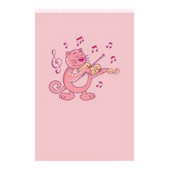 Cat With Violin Shower Curtain 48  X 72  (small)  by sifis