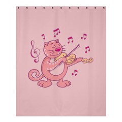 Cat With Violin Shower Curtain 60  X 72  (medium)  by sifis