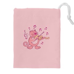 Cat With Violin Drawstring Pouch (5xl) by sifis