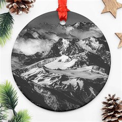 Black And White Andes Mountains Aerial View, Chile Ornament (round) by dflcprintsclothing