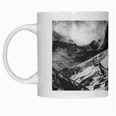 Black And White Andes Mountains Aerial View, Chile White Mugs by dflcprintsclothing