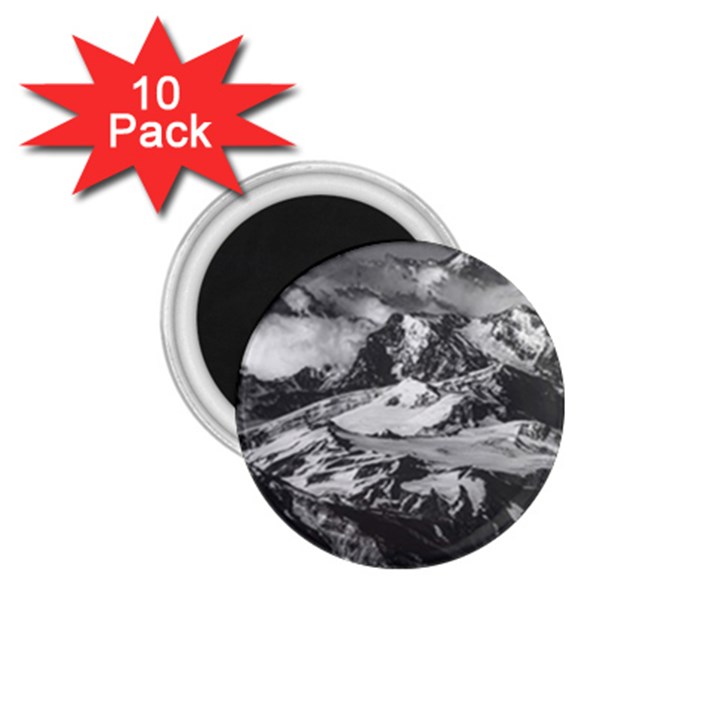 Black And White Andes Mountains Aerial View, Chile 1.75  Magnets (10 pack) 