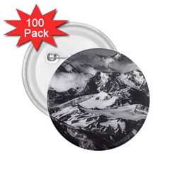 Black And White Andes Mountains Aerial View, Chile 2 25  Buttons (100 Pack) 