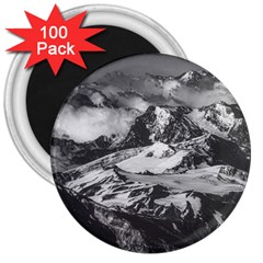 Black And White Andes Mountains Aerial View, Chile 3  Magnets (100 Pack)