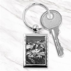 Black And White Andes Mountains Aerial View, Chile Key Chain (rectangle) by dflcprintsclothing