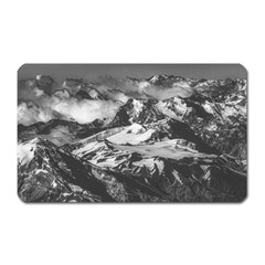 Black And White Andes Mountains Aerial View, Chile Magnet (rectangular) by dflcprintsclothing