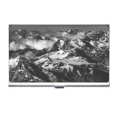 Black And White Andes Mountains Aerial View, Chile Business Card Holder by dflcprintsclothing