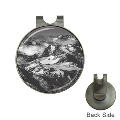 Black And White Andes Mountains Aerial View, Chile Hat Clips With Golf Markers by dflcprintsclothing