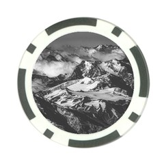 Black And White Andes Mountains Aerial View, Chile Poker Chip Card Guard by dflcprintsclothing