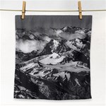 Black And White Andes Mountains Aerial View, Chile Face Towel Front