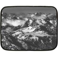 Black And White Andes Mountains Aerial View, Chile Double Sided Fleece Blanket (mini)  by dflcprintsclothing