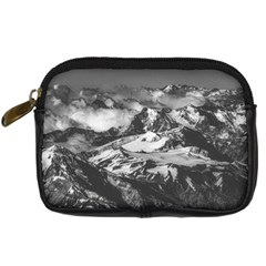 Black And White Andes Mountains Aerial View, Chile Digital Camera Leather Case by dflcprintsclothing