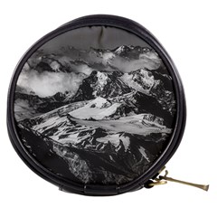 Black And White Andes Mountains Aerial View, Chile Mini Makeup Bag by dflcprintsclothing