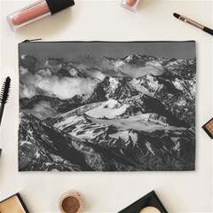 Black And White Andes Mountains Aerial View, Chile Cosmetic Bag (xl)