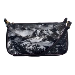 Black And White Andes Mountains Aerial View, Chile Shoulder Clutch Bag