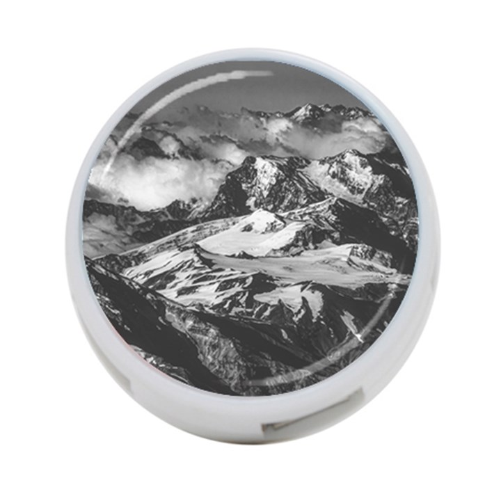 Black And White Andes Mountains Aerial View, Chile 4-Port USB Hub (Two Sides)