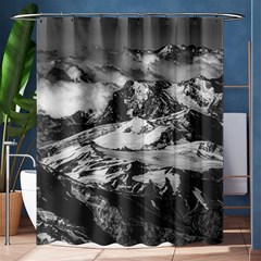 Black And White Andes Mountains Aerial View, Chile Shower Curtain 60  X 72  (medium)  by dflcprintsclothing